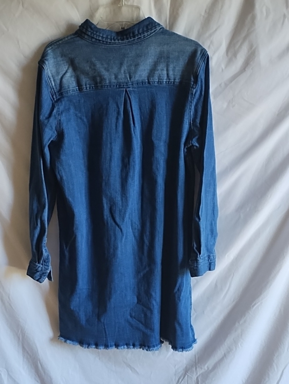 Denim Longline Button-Up Dress - Blue - Picture 5 of 9